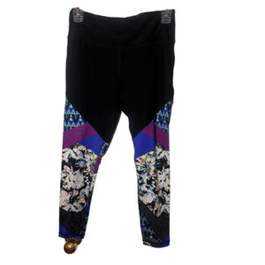 RBX Black and Multicolored Capri Leggings Size S